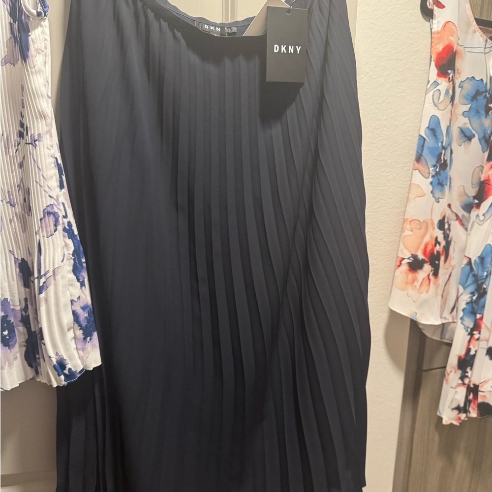 DKNY Midnight Blue Pleated Dress